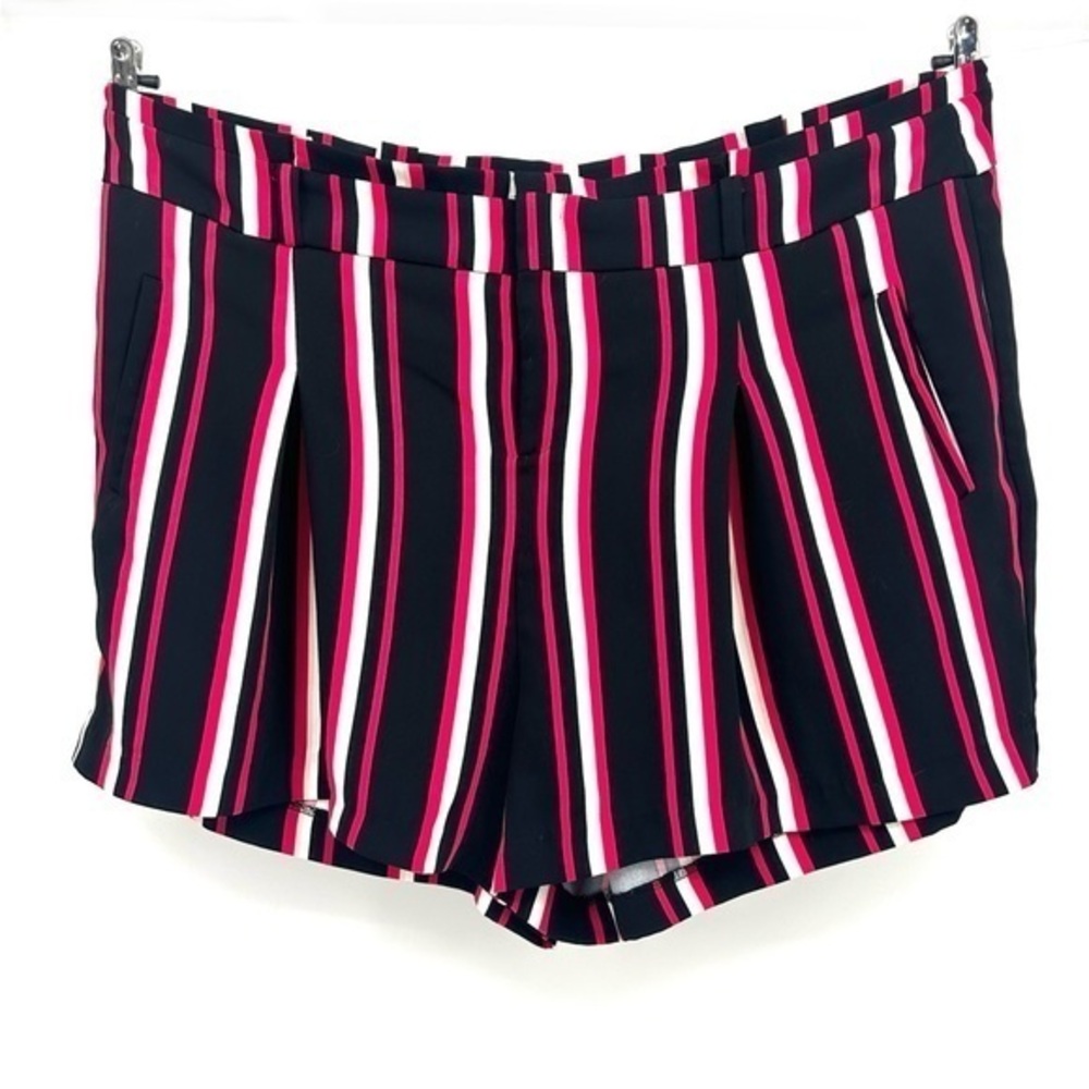 TORRID Size 22 Black Red & White Striped Shorts